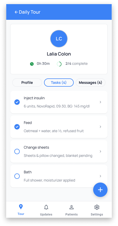 A task detail view on mobile.